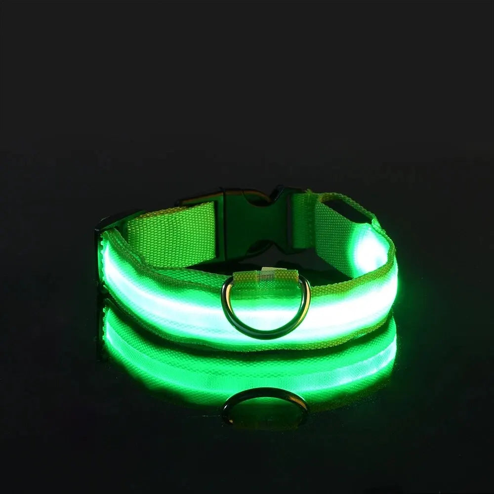 Nylon LED Safety Flashing Glow Dog Collar