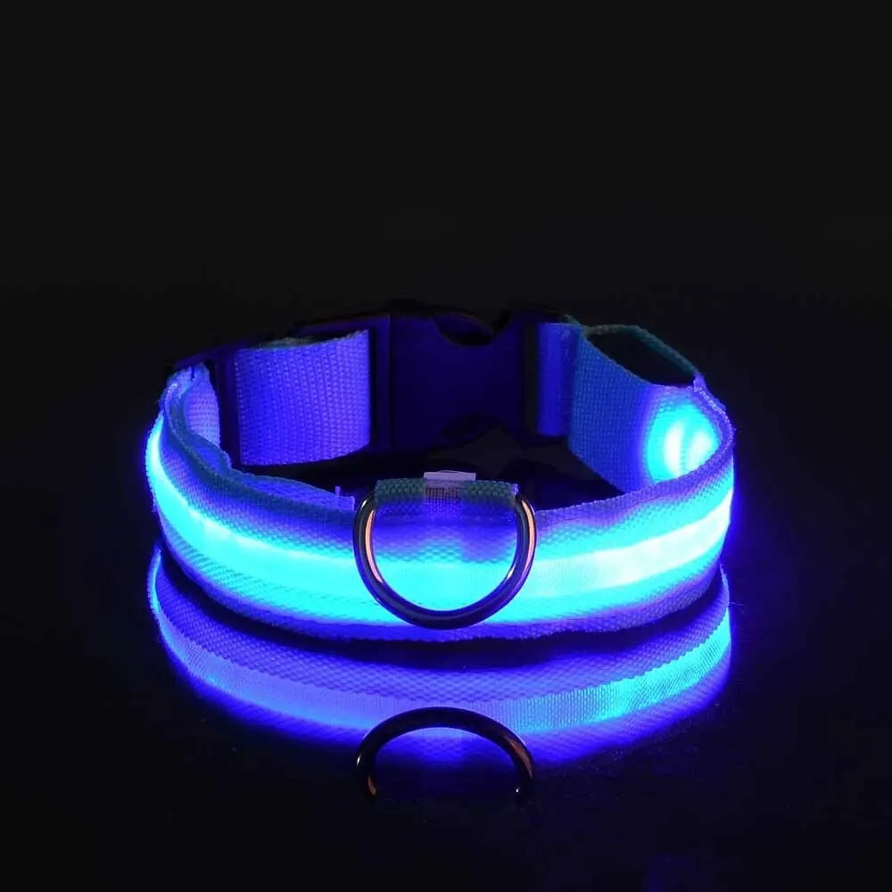 Nylon LED Safety Flashing Glow Dog Collar