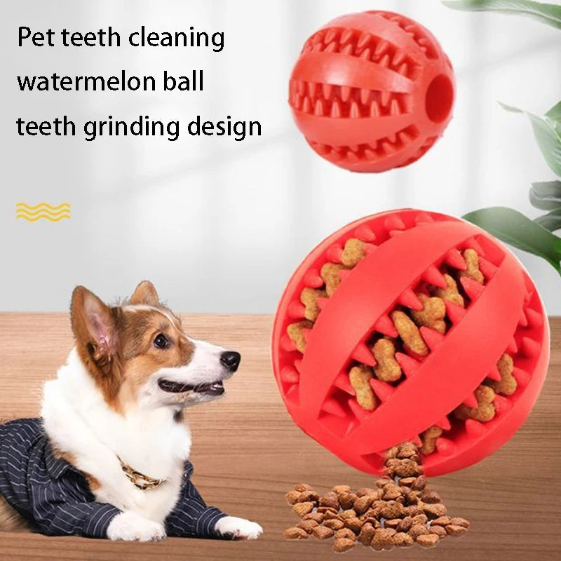 VZZ Natural Rubber Dog Chew Toy Interactive Treat Ball