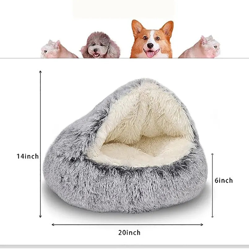 Cozy Pet Bed with Cover Round Cat, small dog Bed