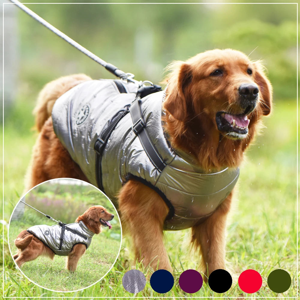 Pet Dog Jacket with Harness –Warm, Waterproof Coat for Small and Large Dogs