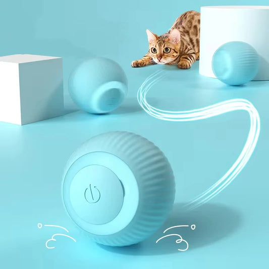 Cat Interactive Rolling Ball Toy – Rechargeable Smart with Faux Tail - barknmeowessentials