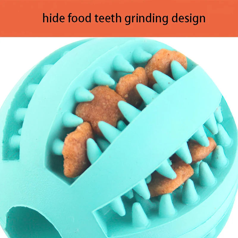 VZZ Natural Rubber Dog Chew Toy Interactive Treat Ball